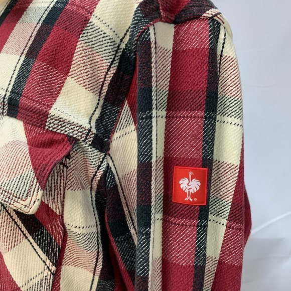 Engelbert Strauss Plaid Red Black 100% Cotton Snap Heavy Work Shirt XXL Jacket - Picture 2 of 8